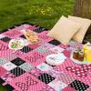 awufncksn Pink Picnic Blankets Waterproof Foldable, 60X80 Checkered Thick Picnic Mat Outdoor Blanket for Grass, Cute Beach Blanket Sandproof Picnic Accessories for Camping Party Park Girls Gifts view 2