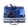 EustomA 3.5X Binocular Loupes Non-Slip Magnifier with 5W LED Light Clip on Headlight Two Clips Optical Glass Headlamp DY-409 (Blue) view 1