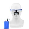 EustomA 3.5X Binocular Loupes Non-Slip Magnifier with 5W LED Light Clip on Headlight Two Clips Optical Glass Headlamp DY-409 (Blue) view 2