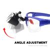 EustomA 3.5X Binocular Loupes Non-Slip Magnifier with 5W LED Light Clip on Headlight Two Clips Optical Glass Headlamp DY-409 (Blue) view 4
