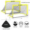 2 Pack 4' x 3' Soccer Goal Net Set, Pop Up Kids Practice Soccer Goals for Indoor and Outdoor.Portable Soccer Net with Carrying Bag & Ground Pegs, Perfect for Backyard, Field, Court (Yellow) view 2