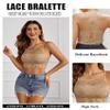 Avidlove Lace Bralette Lace Bra Camisoles Top for Women Racerback Double-Layered High Neck Crop Top Khaki XL view 2
