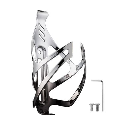 Corki Cycles Bike Water Bottle Holder Aluminum Alloy, Universal Bike Water Bottle Cage for Road, Mountain and Gravel Bikes - 1 Pack - Black Silver