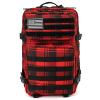 QT&QY 45L Military Tactical Backpacks for men GYM Heavy duty Survival Backpack Molle Army CCW Assault Pack 3 Day Bug Out Bag Hiking Treeking Rucksack Red Plaid view 2