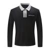 Mens Long Sleeve Zipper Polo Shirts Casual Lapel Collar Zip Up Henley Shirts Cotton Sports Golf Tennis T-Shirts with Pockets Dark Gray view 3