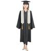 Herrenbek Matte Cap and Gown with graduation Honor Cords, Plain Stole, and 2025 Tassels for High School and Bachelor(Black) view 2