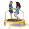 CLORIS 38in Folding Trampoline - Max Load 220lbs Rebounder Fitness Trampoline with Adjustable Foam Handle, with safty Padded Cover Best Gift(38'' Yellow) view 1