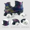 Ugboiu Roller Skates for Men and Women - Black Derby With 4 Shiny Wheels, Classic Double-Row for Indoor and Outdoor Use view 2