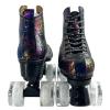 Ugboiu Roller Skates for Men and Women - Black Derby With 4 Shiny Wheels, Classic Double-Row for Indoor and Outdoor Use view 3