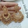 Aonklot Jhumkas Indian Earrings for Women Boho Ball Chandelier Tassel Statement Dangle Earrings Wedding Bridal Jhumki Bollywood Bell Jewelry Gifts Indian Dresses Outfits view 4