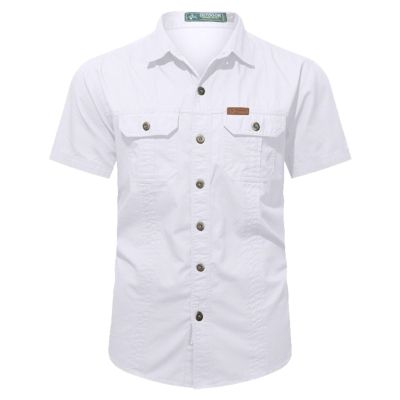 Mens Short Sleeve Tactical Shirts Relaxed Fit Golf Polo Shirts Casual Summer Outdoor Military Tactical Hiking T Shirt Button Down Work Shirt Tops