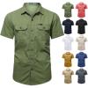 Mens Short Sleeve Tactical Shirts Relaxed Fit Golf Polo Shirts Casual Summer Outdoor Military Tactical Hiking T Shirt Button Down Work Shirt Tops view 2
