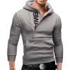 Mens Casual Zip Up Long Sleeve Polo Knitted Sweatshirts Business Outdoor Hiking Fishing Running Golf Pullover Shirt Tops Grey view 1