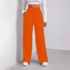 Women Wide Leg Sweatpants Baggy Straight Leg Sweatpants with Pockets Plus Size Fleece Lined Flare Sweatpants Winter Casual Loose Joggers Drawstring Elastic Waist Athletic Pants Comfy Lounge Pants view 4