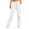 Women Wide Leg Sweatpants Baggy Straight Leg Sweatpants with Pockets Plus Size Fleece Lined Flare Sweatpants Winter Casual Loose Joggers Drawstring Elastic Waist Athletic Pants Comfy Lounge Pants view 3