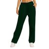 Women Wide Leg Sweatpants Baggy Straight Leg Sweatpants with Pockets Plus Size Fleece Lined Flare Sweatpants Winter Casual Loose Joggers Drawstring Elastic Waist Athletic Pants Comfy Lounge Pants view 3