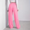 Women Wide Leg Sweatpants Baggy Straight Leg Sweatpants with Pockets Plus Size Fleece Lined Flare Sweatpants Winter Casual Loose Joggers Drawstring Elastic Waist Athletic Pants Comfy Lounge Pants view 4