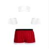 FEESHOW Mens Sexy Christmas Santa Costume Tuxedo Bow Tie with Boxer Briefs Role Play Outfits D01Red XX-Large view 2