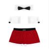FEESHOW Mens Sexy Christmas Santa Costume Tuxedo Bow Tie with Boxer Briefs Role Play Outfits D01Red XX-Large view 3