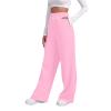 Women Wide Leg Sweatpants Baggy Straight Leg Sweatpants with Pockets Plus Size Fleece Lined Flare Sweatpants Winter Casual Loose Joggers Drawstring Elastic Waist Athletic Pants Comfy Lounge Pants view 2