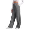 Women Wide Leg Baggy Sweatpants With Pockets Plus Size Fleece Lined Flare Winter Casual Loose Joggers Drawstring Elastic Waist Athletic Pants Comfy Lounge Pants view 1