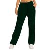 Women Wide Leg Sweatpants Baggy Straight Leg Sweatpants with Pockets Plus Size Fleece Lined Flare Sweatpants Winter Casual Loose Joggers Drawstring Elastic Waist Athletic Pants Comfy Lounge Pants view 3
