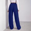 Women Wide Leg Sweatpants Baggy Straight Leg Sweatpants with Pockets Plus Size Fleece Lined Flare Sweatpants Winter Casual Loose Joggers Drawstring Elastic Waist Athletic Pants Comfy Lounge Pants view 3