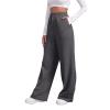 Women Wide Leg Sweatpants Baggy Straight Leg Sweatpants with Pockets Plus Size Fleece Lined Flare Sweatpants Winter Casual Loose Joggers Drawstring Elastic Waist Athletic Pants Comfy Lounge Pants view 2