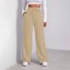 Women Wide Leg Sweatpants Baggy Straight Leg Sweatpants with Pockets Plus Size Fleece Lined Flare Sweatpants Winter Casual Loose Joggers Drawstring Elastic Waist Athletic Pants Comfy Lounge Pants view 2