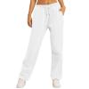 Women Wide Leg Sweatpants Baggy Straight Leg Sweatpants with Pockets Plus Size Fleece Lined Flare Sweatpants Winter Casual Loose Joggers Drawstring Elastic Waist Athletic Pants Comfy Lounge Pants view 3