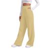 Women Wide Leg Sweatpants Baggy Straight Leg Sweatpants with Pockets Plus Size Fleece Lined Flare Sweatpants Winter Casual Loose Joggers Drawstring Elastic Waist Athletic Pants Comfy Lounge Pants view 2