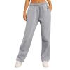 Women Wide Leg Sweatpants Baggy Straight Leg Sweatpants with Pockets Plus Size Fleece Lined Flare Sweatpants Winter Casual Loose Joggers Drawstring Elastic Waist Athletic Pants Comfy Lounge Pants view 3