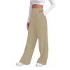 Women Wide Leg Baggy Sweatpants With Pockets - Plus Size Fleece Lined Flare Winter Casual Loose Joggers - Drawstring Elastic Waist Athletic Pants Comfy Lounge Pants view 2