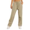 Women Wide Leg Baggy Sweatpants With Pockets - Plus Size Fleece Lined Flare Winter Casual Loose Joggers - Drawstring Elastic Waist Athletic Pants Comfy Lounge Pants view 3