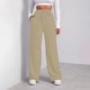 Women Wide Leg Baggy Sweatpants With Pockets - Plus Size Fleece Lined Flare Winter Casual Loose Joggers - Drawstring Elastic Waist Athletic Pants Comfy Lounge Pants view 4
