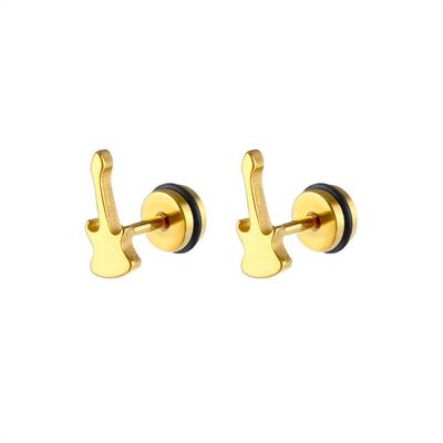 16g Guitar Tiny Small Stud Earrings for Women Men Teen Girls Cartilage Tragus Cute Simple Stainless Steel Screw Back Little Mini Studs Hypoallergenic Sleeper Piercing Post Fashion Jewelry Xmas