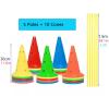 RENLXFI Agility Training Hurdle Cone Set, Flexible Slalom Poles for Athletes Agility Drills and Fun Competitions, Soccer Agility Training, 10 Cones and 5 Poles (Size : 1.5m/59.1in) view 2