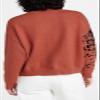 Angashion Women's Sweaters Casual Floral Printed Patchwork Long Sleeves Knitted Pullover Cropped Sweater Tops 182 Orange X-Large view 3