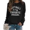 ZHANGLM Softball Is My Favorite Season Sweatshirt Womens Casual Long Sleeve Crewneck Shirt Softball Lover Shirt Graphic Tops Black view 1