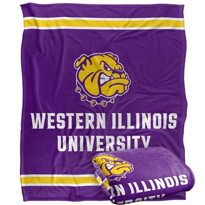 Western Illinois University Blanket, 60"x80" Primary Logo Stripes Silky Touch Super Soft Throw Blanket