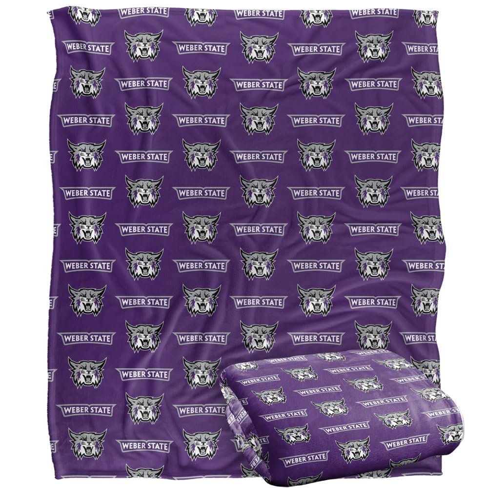 Weber State University Blanket, 60"x80" Logo Pattern Silky Touch Super Soft Throw Blanket