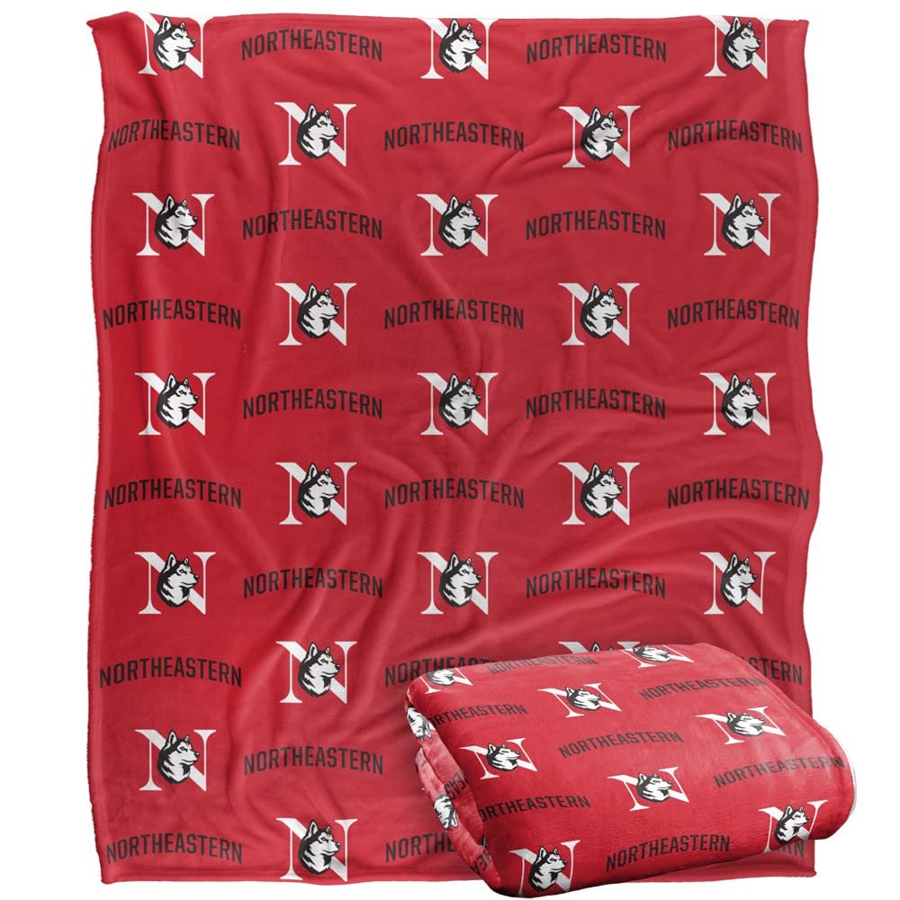 Northeastern University Blanket, 60"x80" Logo Pattern Silky Touch Super Soft Throw Blanket