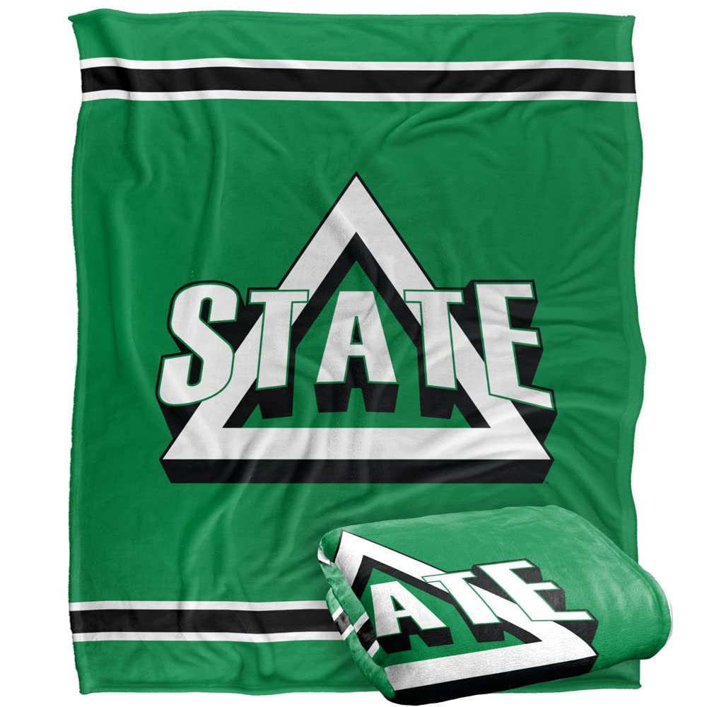Delta State University Blanket, 60"x80" Primary Logo Stripes Silky Touch Super Soft Throw Blanket