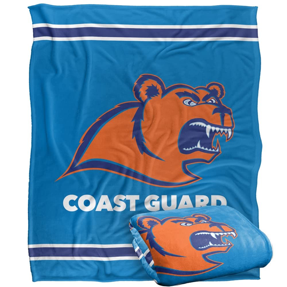 United States Coast Guard Academy Blanket, 60"x80" Primary Logo Stripes Silky Touch Super Soft Throw Blanket