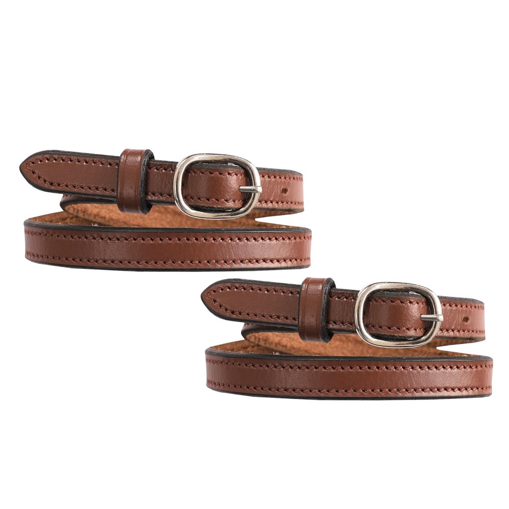 Exion English Spur Straps for Horse Riding Genuine Leather Pair for Men & Women | Durable Adjustable Classic Look Straps for Boots & Spurs Black, Havana, Oak Brown
