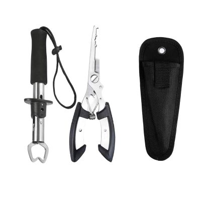 EBIEFLY Split Ring Pliers for Fishing Hook Remover Multitool Fishing Pliers with Sheath Saltwater and Freshwater Fish Lip Gripper Gifts for Fisherman