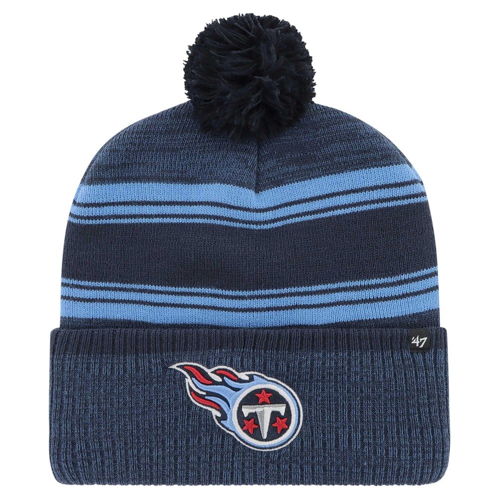 47 Men's Navy Tennessee Titans Fadeout Cuffed Knit Hat with Pom