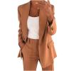 Cyber of Monday Women's 2 Piece Casual Outfits Fashion Blazer Jackets High Waisted Wide Leg Pants Casual Work Office Business Suit Set view 1