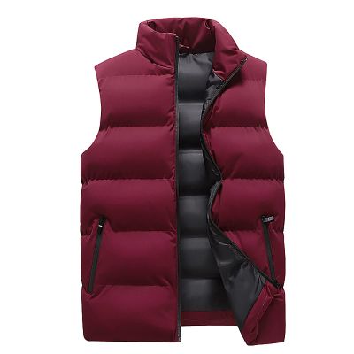 HGps8w Plus Size Women's Puffer Vest, Stand Collar Sleeveless Zip Up Puffy Coats Warm Winter Padded Gilet Jacket with Pockets