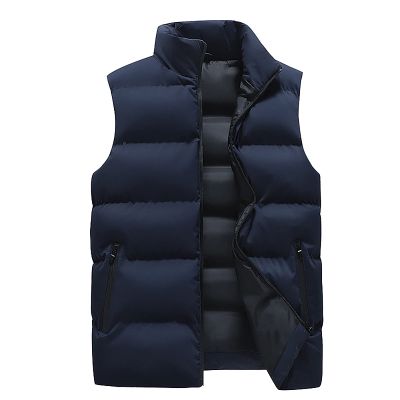 HGps8w Plus Size Women's Puffer Vest, Stand Collar Sleeveless Zip Up Puffy Coats Warm Winter Padded Gilet Jacket with Pockets